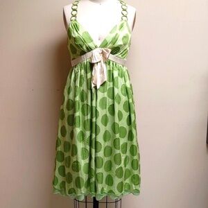 Green Polka Dot Dress with Bow